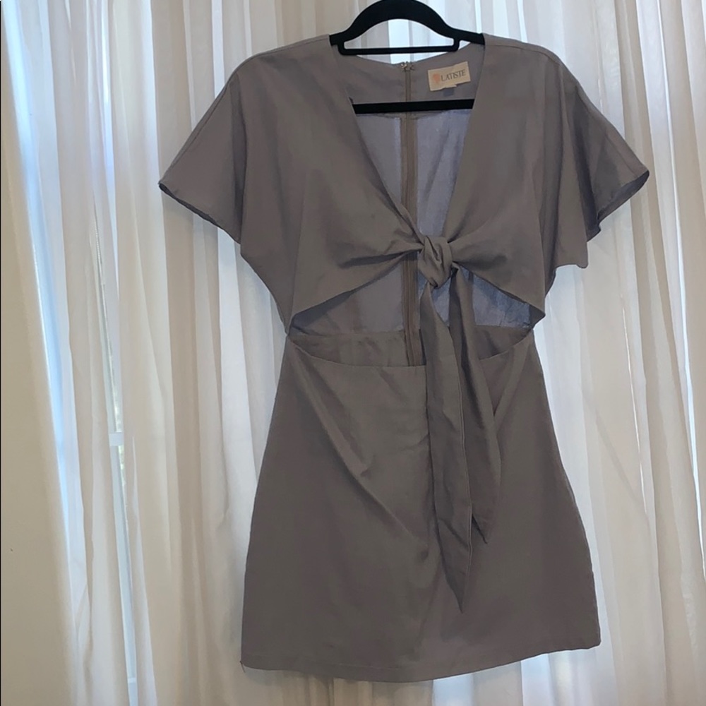 light blue/grey dress